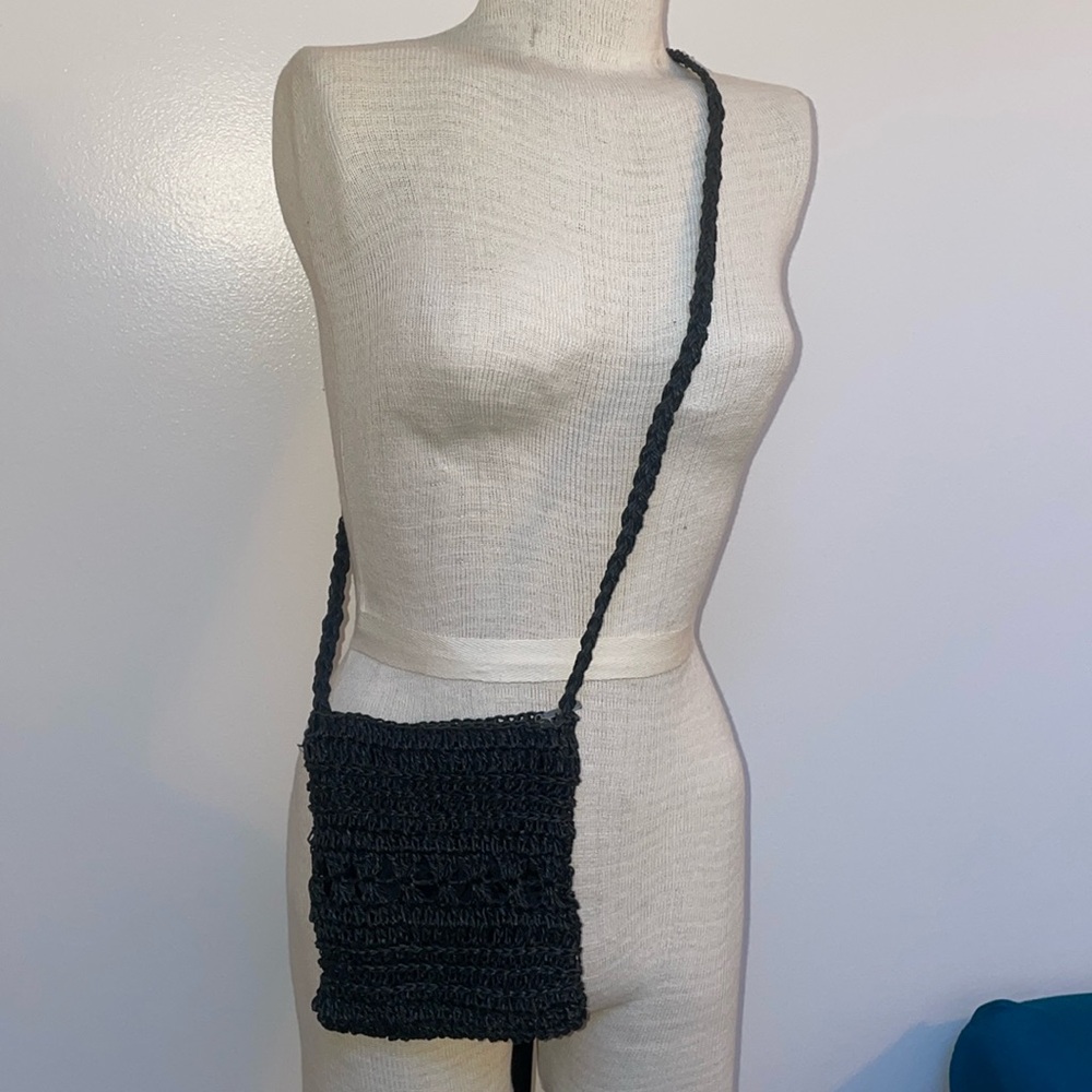 ❤️ 3/25$ Cute boho knit style bag black